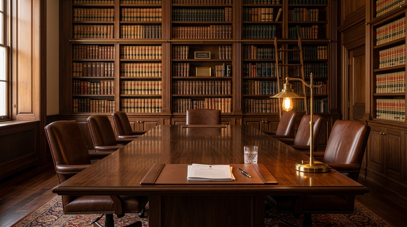 Sala de acuerdos y biblioteca jurídica de Villalobos & Salazar